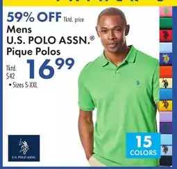 Boscov's Mens U.S. POLO ASSN. Pique Polos offer