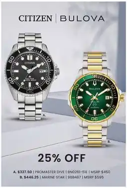 Boscov's CITIZEN BULOVA offer
