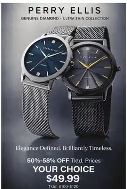 Boscov's PERRY ELLIS GENUINE DIAMOND-ULTRA THIN COLLECTION offer