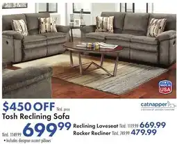 Boscov's Tosh Reclining Sofa offer