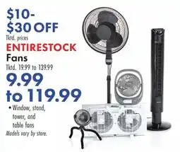 Boscov's ENTIRESTOCK Fans offer