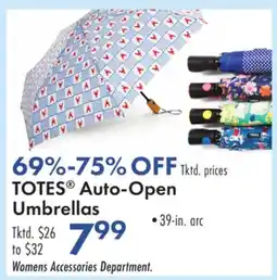 Boscov's TOTES Auto-Open Umbrellas offer