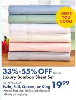 Boscov's Luxury Bamboo Sheet Set offer