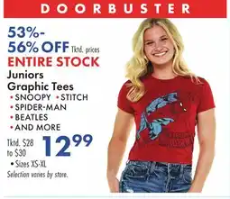 Boscov's Juniors Graphic Tees offer