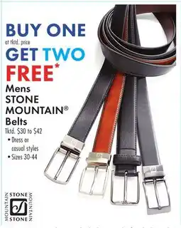 Boscov's Mens STONE MOUNTAIN Belts offer