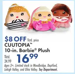 Boscov's CUUTOPIA 10-in. Barbie Plush offer