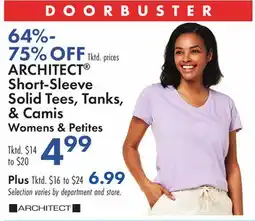 Boscov's ARCHITECT Short-Sleeve Solid Tees, Tanks, & Camis Womens & Petites offer