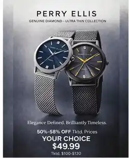 Boscov's PERRY ELLIS GENUINE DIAMOND-ULTRA THIN COLLECTION offer