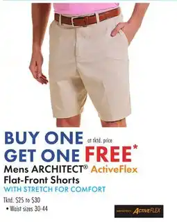 Boscov's Mens ARCHITECT ActiveFlex Flat-Front Shorts WITH STRETCH FOR COMFORT offer