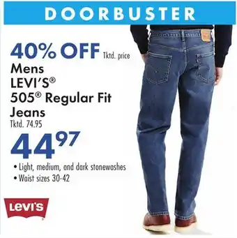 Boscov's Mens LEVI'S 505 Regular Fit Jeans offer