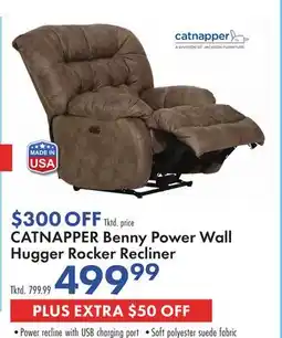 Boscov's CATNAPPER Benny Power Wall Hugger Rocker Recliner offer
