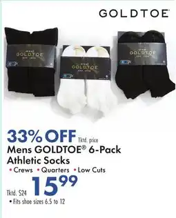 Boscov's Mens GOLDTOE 6-Pack Athletic Socks offer