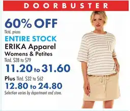 Boscov's ERIKA Apparel Womens & Petites offer