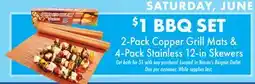 Boscov's BBQ SET 2 - Pack Copper Grill mats & 4 - Pack Stainless 12-in Skewers offer