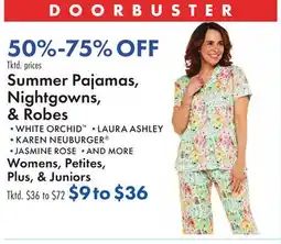 Boscov's Summer Pajamas, Nightgowns,s P & Robes offer