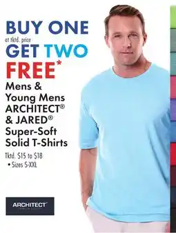 Boscov's Mens & Young Mens ARCHITECT & JARED Super-Soft Solid T-Shirts offer