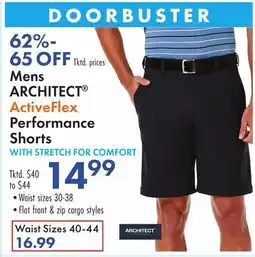 Boscov's Mens ARCHITECT ActiveFlex Performance Shorts WITH STRETCH FOR COMFORT offer