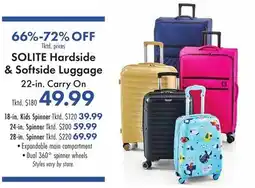 Boscov's SOLITE Hardside & Softside Luggage offer