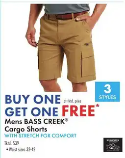 Boscov's Mens BASS CREEK Cargo Shorts WITH STRETCH FOR COMFORT offer