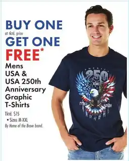 Boscov's Mens USA & USA 250th Anniversary Graphic T-Shirts offer