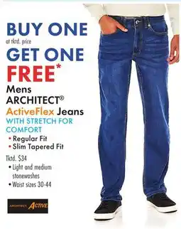 Boscov's Mens ARCHITECT ActiveFlex Jeans WITH FOR COMFORT offer