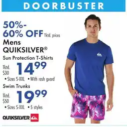Boscov's Mens QUIKSILVER Sun Protection T-Shirts offer
