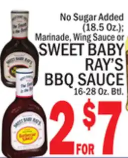 C Town SWEET BABY RAY'S BBQ SAUCE 16-28 Oz. Btl offer