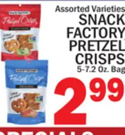 C Town SNACK FACTORY PRETZEL CRISPS offer