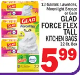C Town GLAD FORCE FLEX TALL KITCHEN BAGS offer