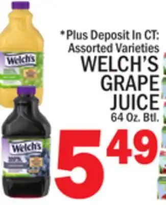 C Town WELCH'S GRAPE JUICE offer