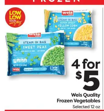 Weis Markets Weis Quality Frozen Vegetables offer