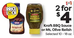 Weis Markets Kraft BBQ Sauce or Mt. Olive Relish offer