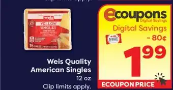 Weis Markets Weis Quality American Singles offer