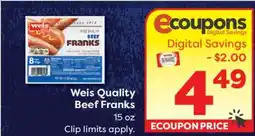 Weis Markets Weis Quality Beef Franks offer