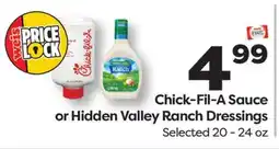 Weis Markets Chick-Fil-A Sauce or Hidden Valley Ranch Dressings offer