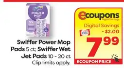 Weis Markets Swiffer Power Mop Pads 5 ct Swiffer Wet Jet Pads 10 - 20 ct offer