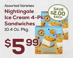 DeCicco & Sons Nightingale Ice Cream 4-Pk Sandwiches offer