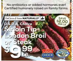 DeCicco & Sons Creekstone Farms Sirloin Tip London Broil or Steak offer