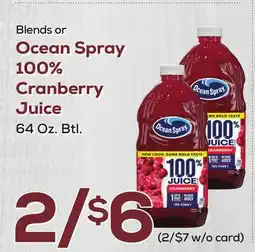 DeCicco & Sons Ocean Spray 100% Cranberry Juice offer