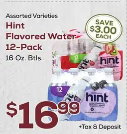 DeCicco & Sons Hint Flavored Water 12-Pack offer