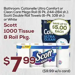 DeCicco & Sons Scott 1000 Tissue 8 Roll Pkg offer