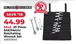 Runnings BLACK DIAMOND 20 Piece SAE/Metric Ratcheting Wrench Set offer