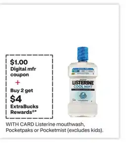 CVS LISTERINE mouthwash, Pocketpaks or Pocketmist offer