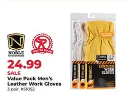 Runnings Noble Outfitters Value Pack Men's Leather Work Gloves offer
