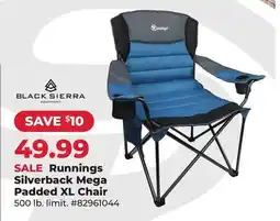 Runnings Black Sierra Runnings Silverback Mega Padded XL Chair offer