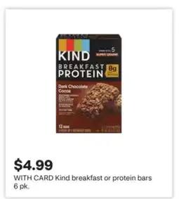 CVS Kind breakfast or protein bars 6 pk offer