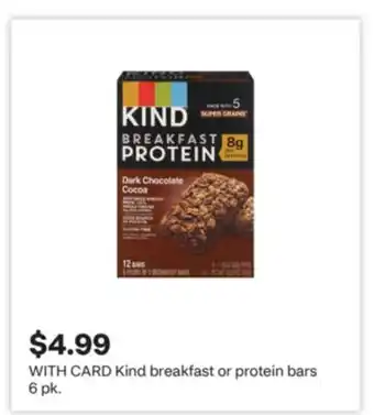 CVS Kind breakfast or protein bars 6 pk offer