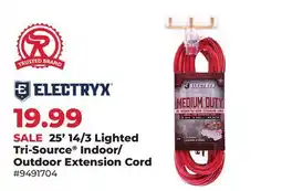 Runnings Electryx 25' 14/3 Lighted Tri-Source Indoor/Outdoor Extension Cord offer