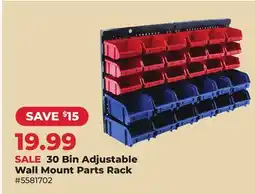 Runnings Bin Adjustable Wall Mount Parts Rack offer
