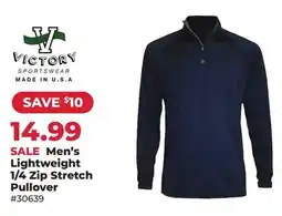 Runnings Men's Lightweight 1/4 Zip Stretch Pullover offer